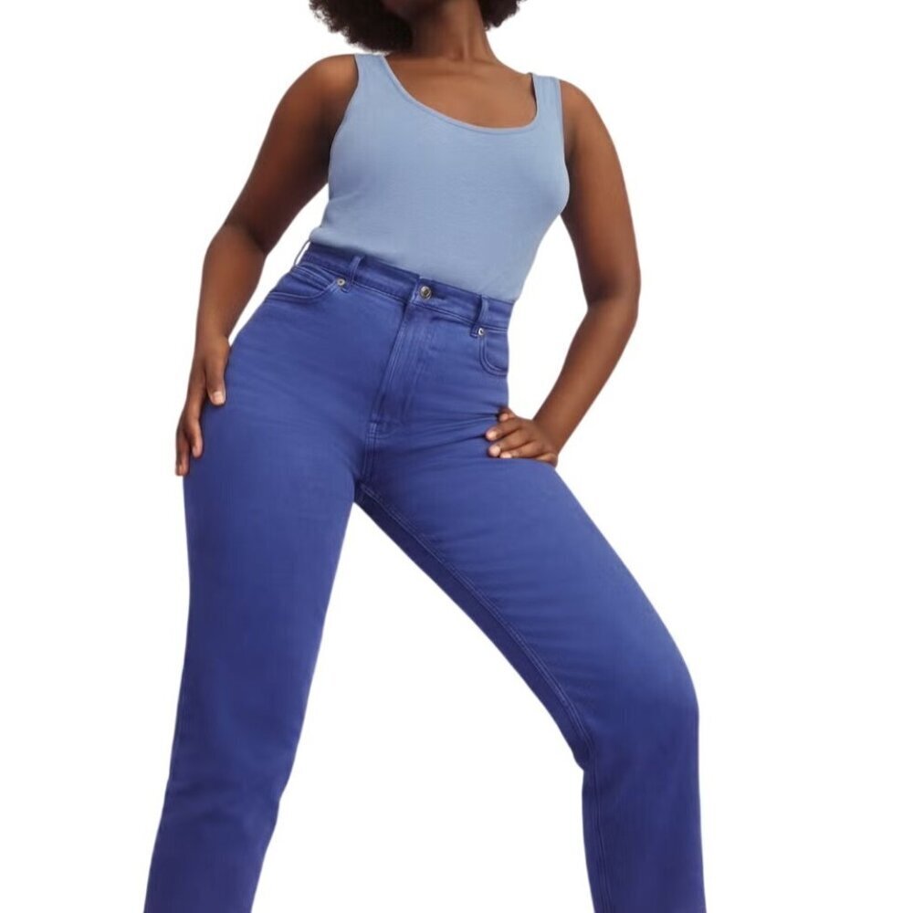 Everlane Way-High Jeans~Size 25 TALL~Blue Straight Leg High Rise Denim NWT L1 44